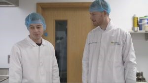 Food student Jack Graham (left) in Loughry campus Food Innovation Centre
