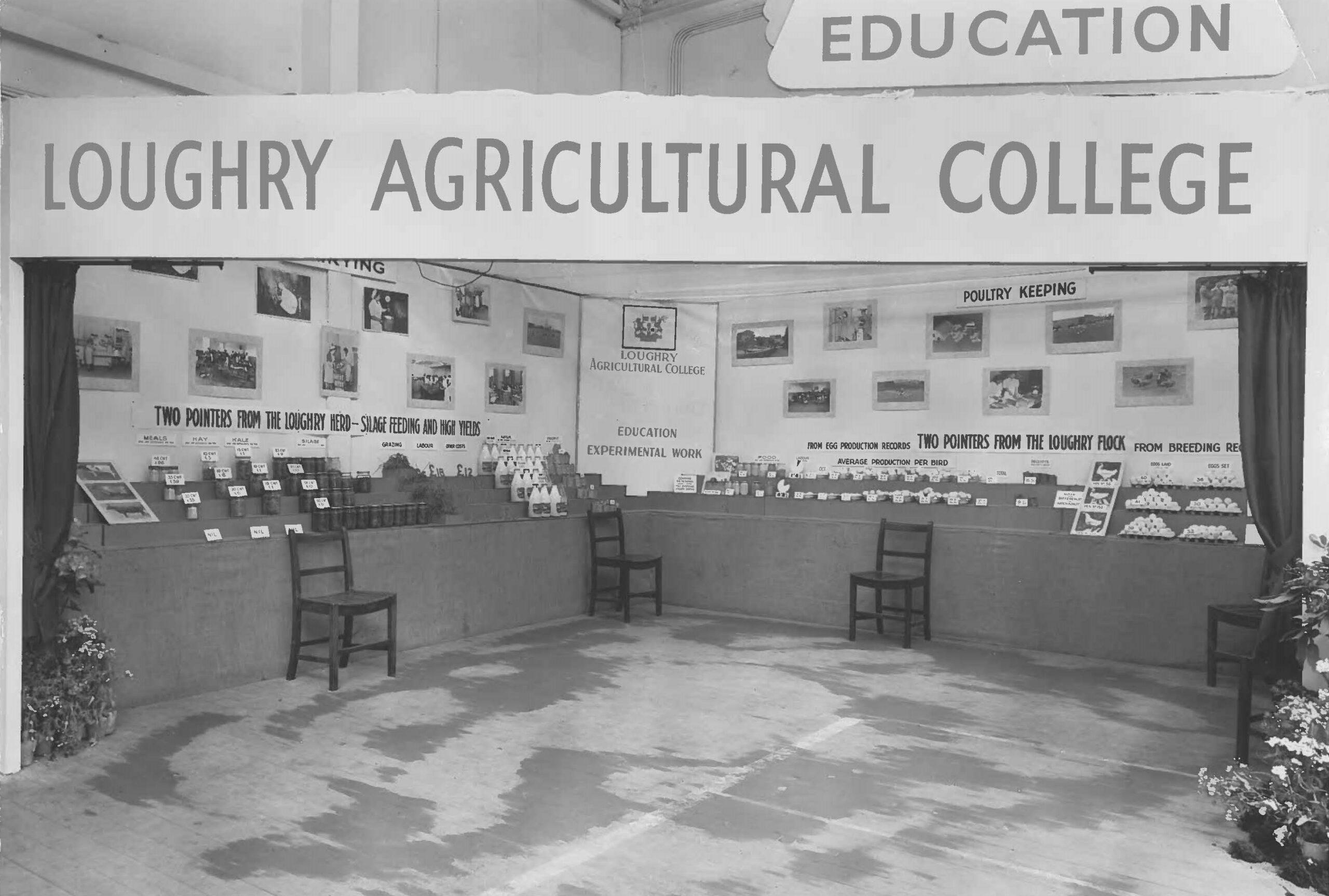 The Loughry exhibit at the Balmoral Show in 1952. CAFRE and its preceding colleges enjoy a valued history in meeting with the agri-food industry at the Balmoral Show.
