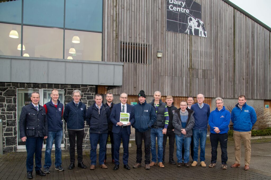 NI Dairy 4 Future pilot farmers meet with CAFRE project partners and senior CAFRE staff to mark the project completion at Greenmount Campus
